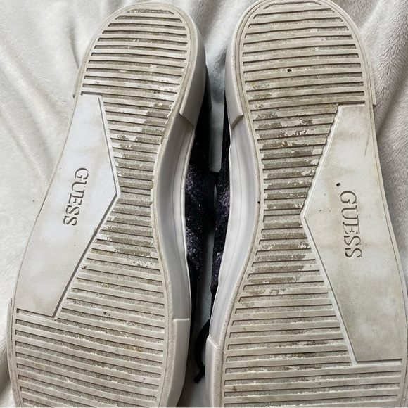 Guess Gally Black Silver Glitter Rhinestone Sneaker - Picture 12 of 12